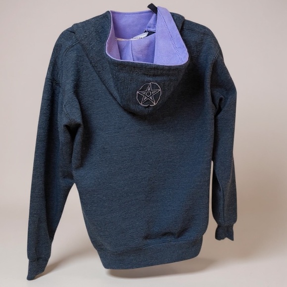 Salem MA Hockey Lace-Up Hoodie Sweatshirt Pentagram Collegiate Graphic Black S - Picture 2 of 13